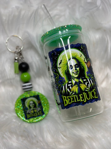 BJ Glass & Keychain set