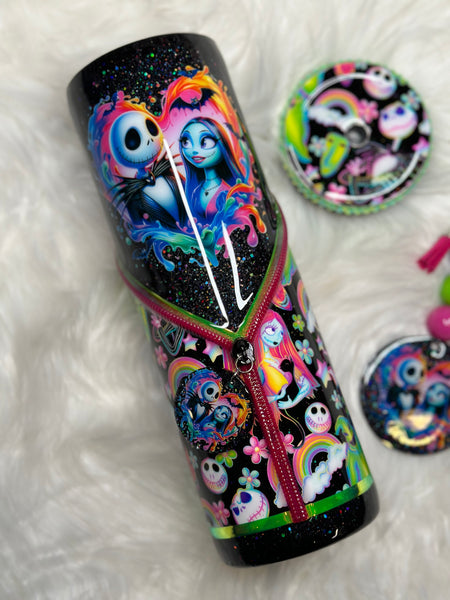 Rainbow heart NBC Tumbler & Keychain Set