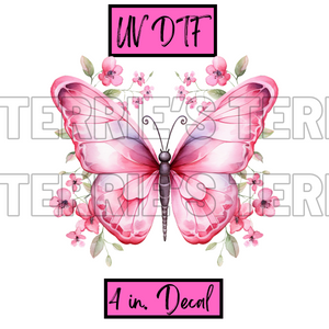 Pink Butterfly Decal