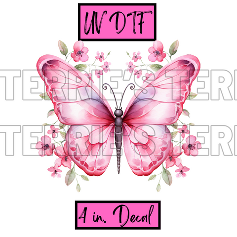 Pink Butterfly Decal