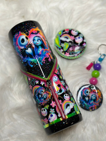 Rainbow heart NBC Tumbler & Keychain Set