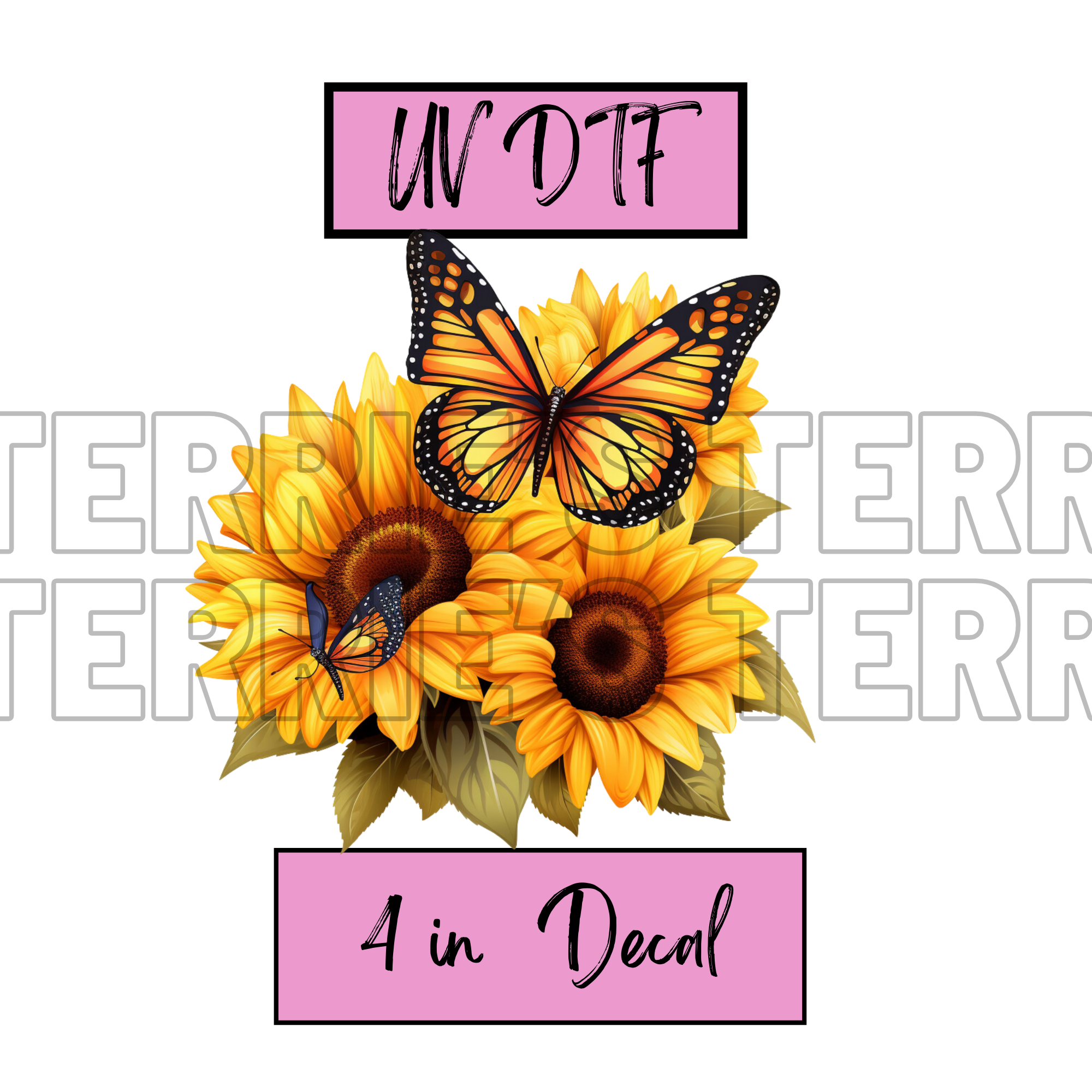 Sunflower Butterfly Decal