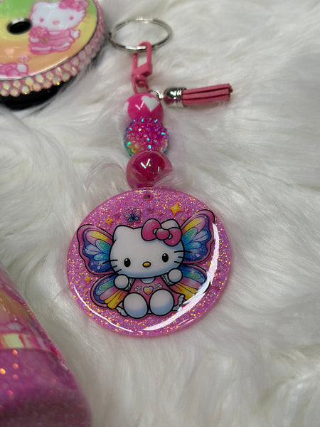 Rainbow Butterfly Tumbler & Keychain Set