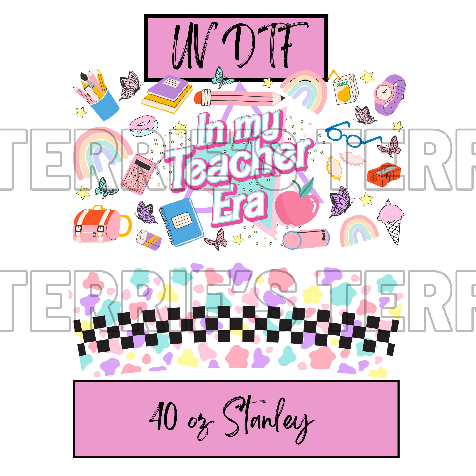 Teacher Era 2 piece UVDTF Wrap for Stanley & Dupe